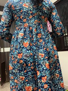 Front Slit Floral Kurthi