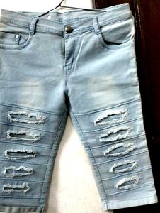 Distressed Denim Shorts