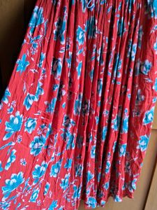 Orange Floral Skirt