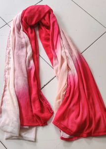 Cream &amp; Red Ombre Scarf