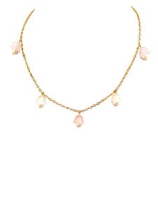 Flower Charm Necklace &amp; Earrings Set