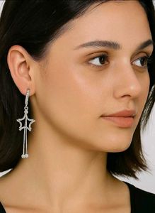 Star Dangle Rhinestone Earrings