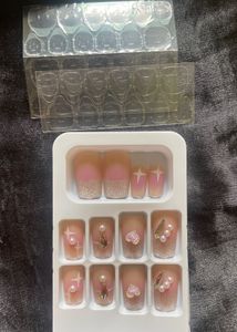 Pink Glitter Press-On Nails