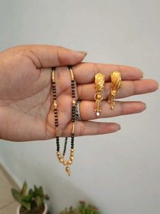 Women  Artificial Mangalsutra With Earrings