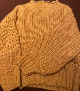 Mustard Knit Pullover Sweater
