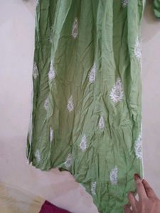 Green Embroidered Kurta set