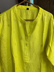Yellow Embroidered Kurta