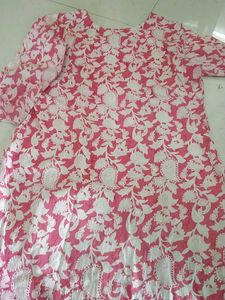 Pink Floral Print Kurta Set