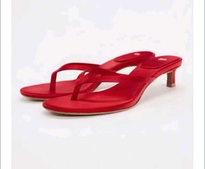 ZARA Red Thong Heel Sandals