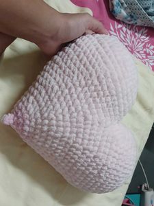 Crochet Heart Shaped Pillow