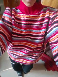 Striped Turtleneck Sweater