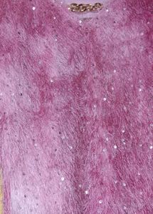 Pink Fuzzy Sequin Sweater