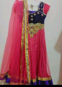 Rose Anarkali Kurti With Dupatta For 30 Bust