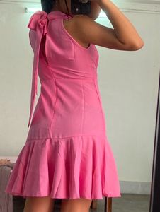 🥳Flate Sell 🥳Pink Tie Up Dress