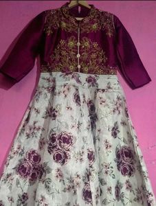 Wedding Wear Anarkali Suit Set For 8-11 Girls