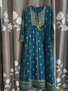 Embroidered Teal Anarkali Suit