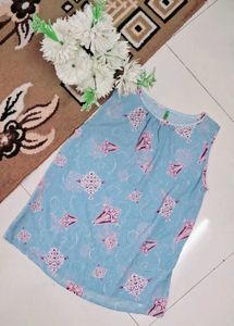 Printed A Line Sleeveless Top
