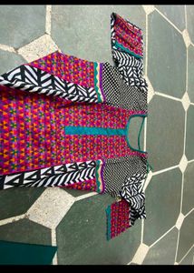 Colorful Printed Kurta(sami stiched)