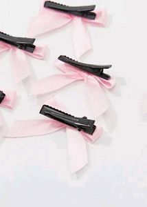 Cute Pink Bow Hair Clips