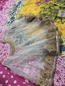 Gown Designer Embroidary With Poncho