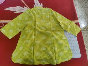 Lime Green Lotus Print Tunic Top