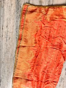 Peach Dupatta with Gold Detail