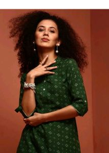 Fusion Green Printed Kurta