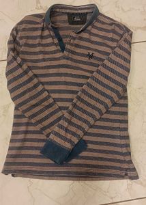 Mufti Striped Long Sleeve Polo Shirt