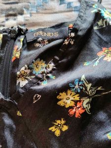 Floral Print Black Slip Dress 🌺✨