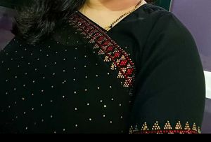 New Gorget Black N Red Stone Work Saree