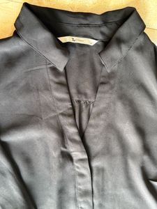 black georgette v neck shirt