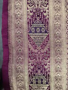 Purple &amp; Gold Banarasi Silk Saree