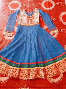 Blue Colour Net Kurti