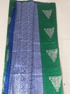 Green Blue Kathpadar Saree