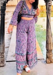 Floral Print Purple Co-ord Set