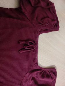 Maroon Ribbed top (S/M/L)