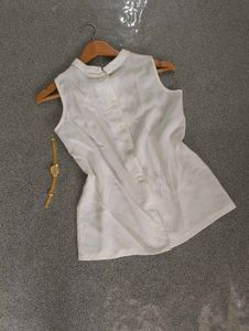 Sleeveless White Top