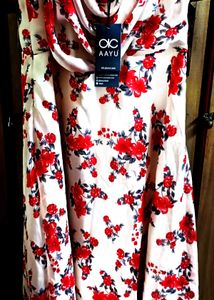 Floral Cowl Neck Dress