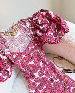 Zara Puff Ballloon Sleeves Floral Print Stretchy S