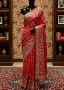 Red Embroidered Saree