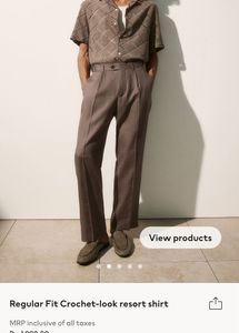 H&amp;m Crochet Beige Shirt