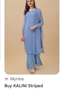 Blue Embroidered Kurta Set (Women&#39;s)