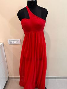 Elegant Black Halter Maxi Dress And Red Dres