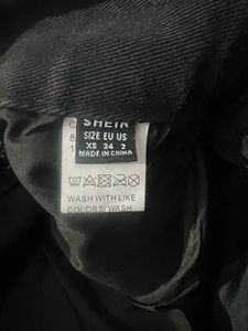Frayed Black Denim Shorts  Size Xs Fit To S