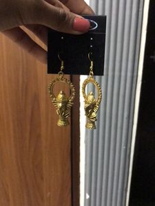 Gold Tone Ganesha Earrings