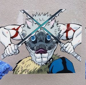 Inosuke Glass Painting