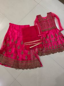 Pink Embroidered Two Piece