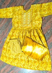 Anarkali Suit Yellow Colour
