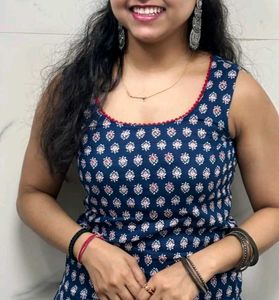 Printed Blue Kurta