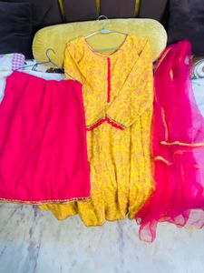 Anarkali kurti and sharara set